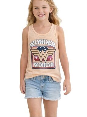 Girls Wonder Woman Graphic Tank Top Superhero Sleeveless  Medium 7/8